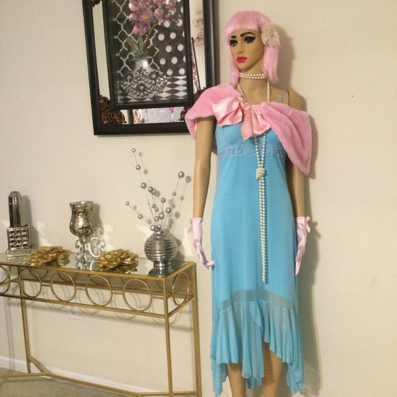 AFTER FIVE TURQUOISE SPECIAL OCCASION DRESS MEDIUM - Picture 2 of 10